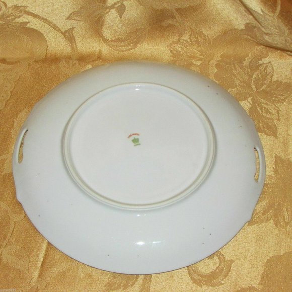 Nippon Antique Cake Serving Plate Round Platter circa 1918 Hand Painted Floral - Picture 2 of 3